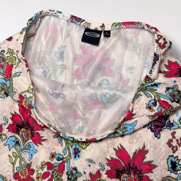 Cecilia Classics Floral Boho Midi Skirt Georgette Vintage Y2K Size Small - Picture 4 of 9